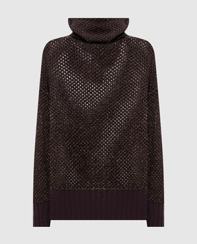 Twinset Коричневий светр з люрексом 262TF3010