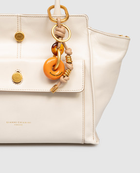 Gianni Chiarini Бежевий брелок на сумку Donut з логотипом PCRESINDONUT08