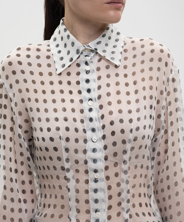 Ermanno Scervino Біла блуза із шовку в горох D482K759XPN зображення 5