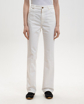 Balmain Белые джинсы с логотип патч GF1MI070DG14