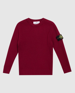 Stone Island Дитячий бордовий светр з вовни L2S165100010S0C0214