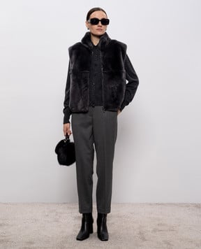 Peserico Сірий кардиган з вовною та шовком S99385F1209095