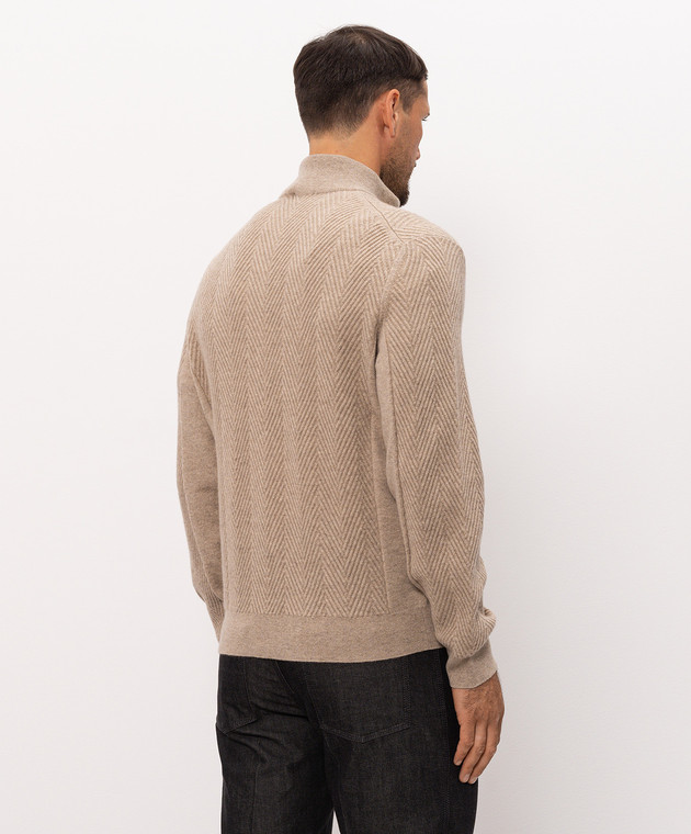 Stefano Ricci Бежевый кардиган из кашемира K606430R30F26317 изображение 4