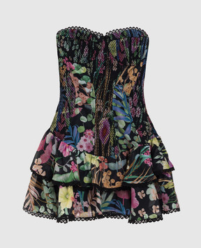 Charo Ruiz Чорна сукня бюстьє Sora в квітковий принт 262601