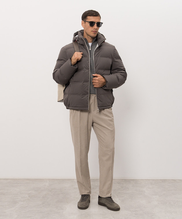 Brunello Cucinelli Серый пуховик MV4061836 изображение 2