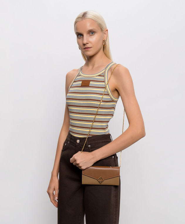 Fendi Коричневий шкіряний клатч FF 8M0530ALV4 зображення 2