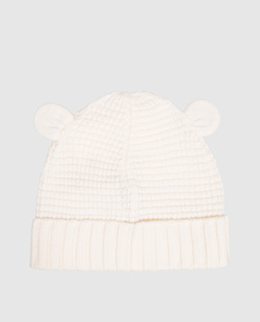 Moncler ENFANT Детская шапка цвета айвори из шерсти L29513B00005M1131