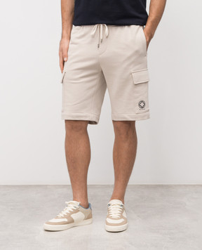 Peserico Бежевые шорты-карго с эмблемой R54233J0Q703825