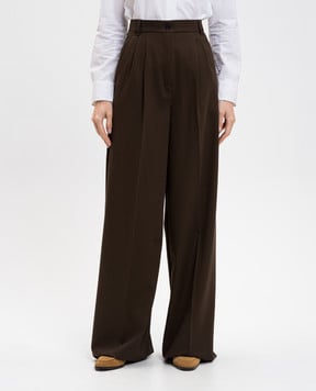 Max Mara Weekend Коричневые брюки GARENNA из шерсти GARENNA