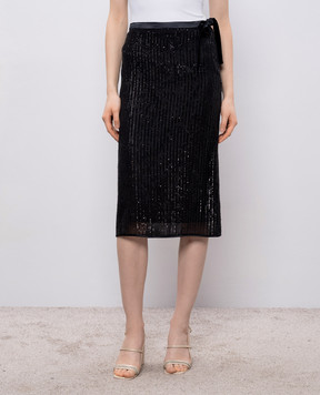 Peserico Чорна спідниця з паєтками E0532106807
