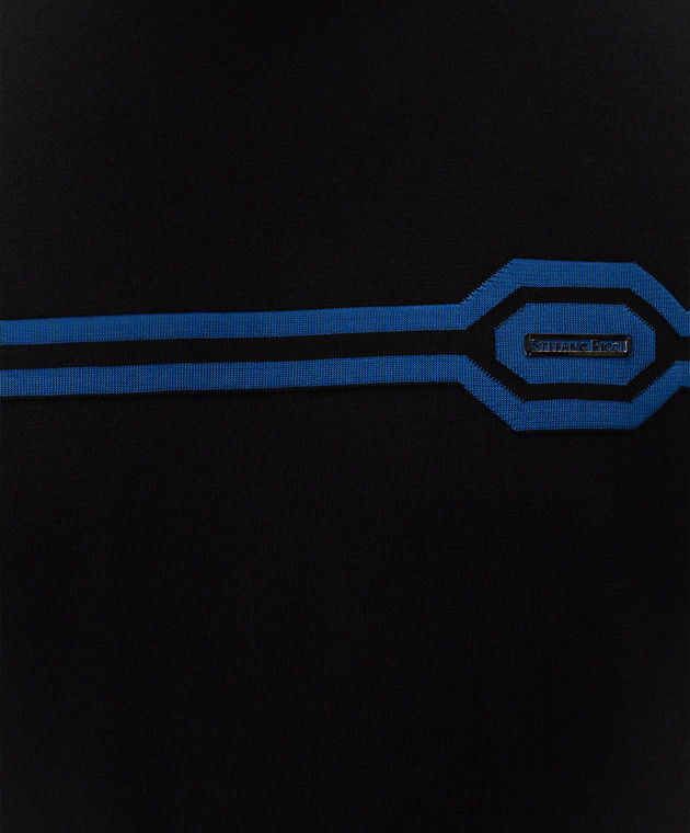 Stefano Ricci Черная футболка с шелком K818119G10F26285 изображение 5