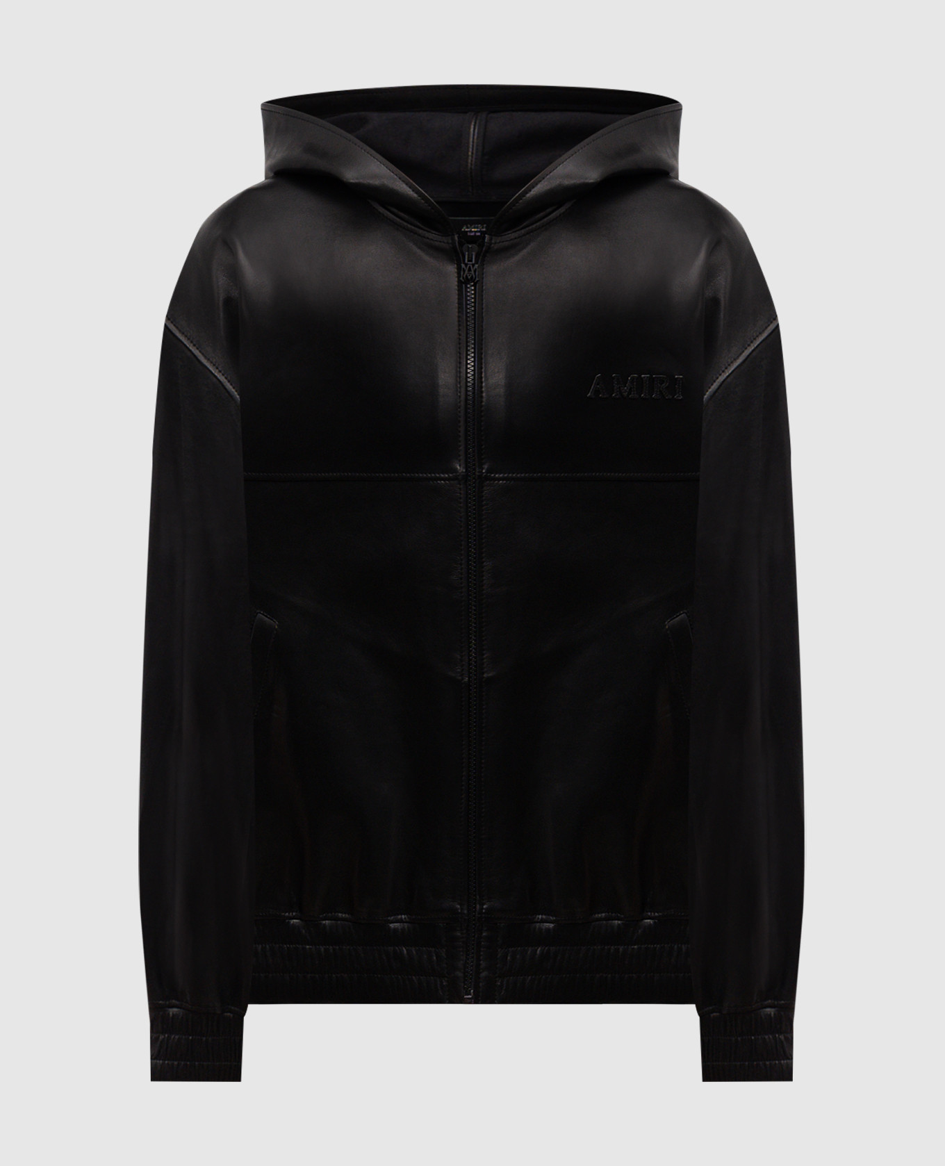 

Черная кожаная куртка с логотипом, Черный, Кожаные куртки