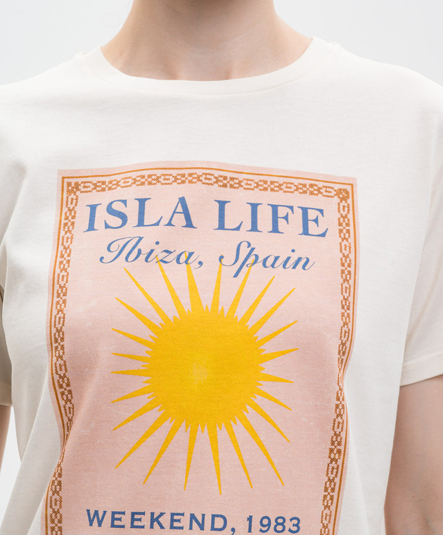 Max Mara Weekend Футболка цвета PANTERA айвори с принтом WKDPANTERA изображение 5