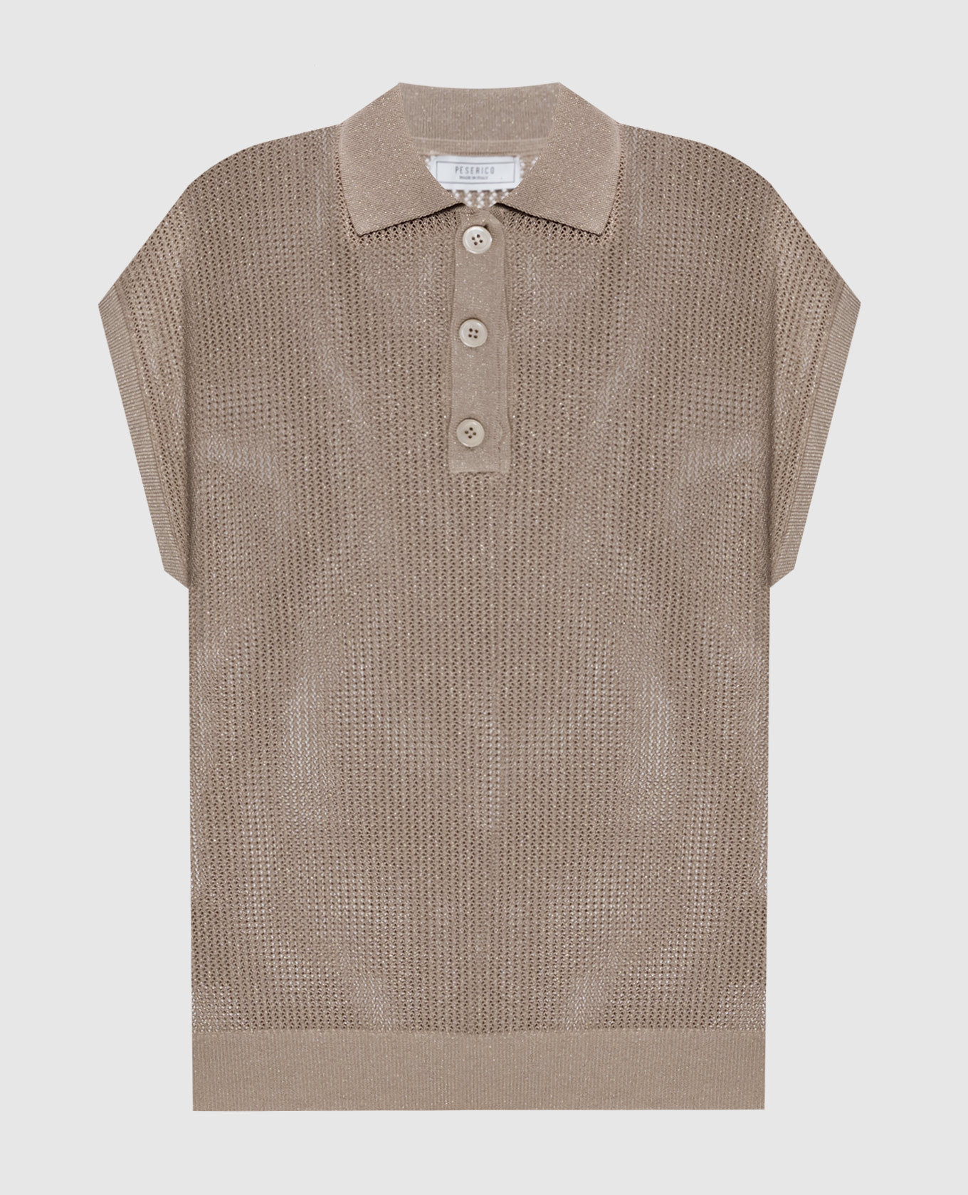 Коричневый жилет с люрексом