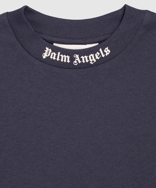 Palm Angels Детская синяя футболка с принтом логотипа F6PAJBTH012 изображение 3