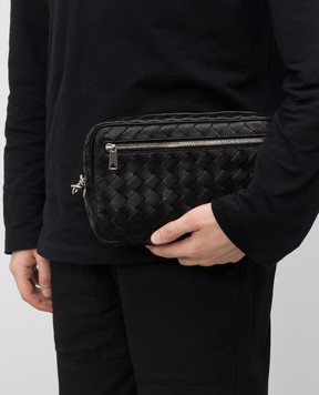 Bottega Veneta Черный кожаный клатч 777390V2HL1