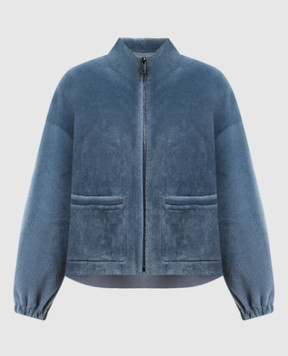 Simonetta Ravizza Голубая двусторонняя дубленка Isobel F05JA356H34