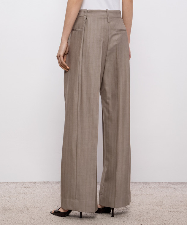 Victoria Beckham Коричневые брюки из шерсти 1226WTR007113A изображение 4
