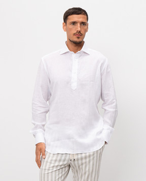Pini Parma Біла сорочка з льону SHIPOPLIBCO