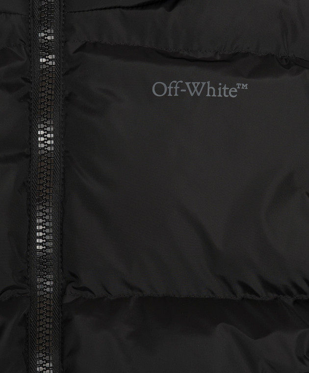 Off-White Детская черная куртка с принтом эмблемы 44BEJ002F26F0011216 изображение 3