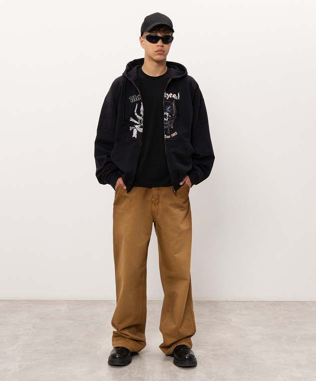 Vetements Черная спортивная куртка с принтом MH27ZU241B изображение 2