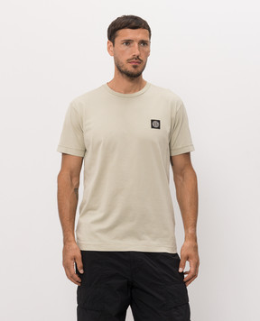 Stone Island Футболка цвета хаки с контрастной нашивкой логотипа L2S152100027S0013