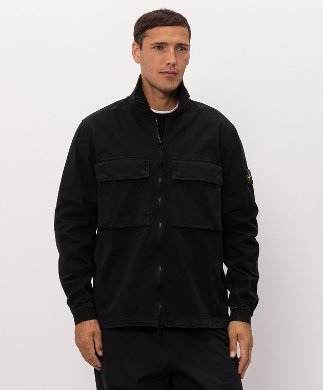 Stone Island Чорна куртка з патчем логотипа L2S151200024S00L1 зображення 3