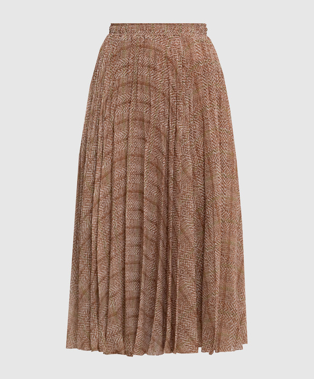 Ermanno Scervino Коричневая юбка с гофре D492O365WNV