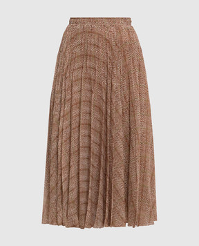 Ermanno Scervino Коричневая юбка с гофре D492O365WNV