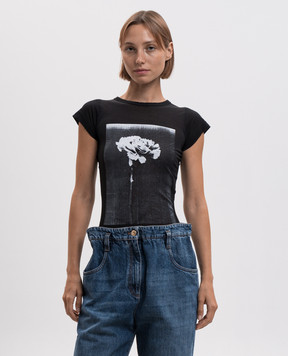 Balenciaga Черная футболка с принтом 871745TUVP9