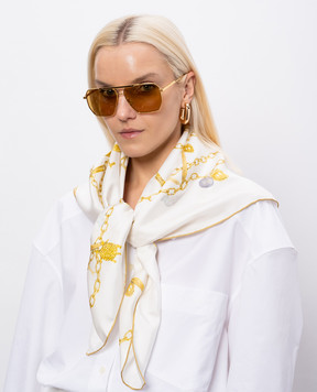 Givenchy Біла хустка Lucky Charms із шовку 710011166001