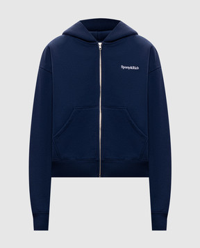 Sporty & Rich Синя утеплена спортивна куртка з вишивкою логотипа ST10284300BL106w