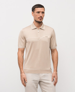 Stefano Ricci Бежеве поло із шовку K616434Z33F26104