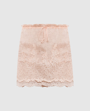 Ermanno Scervino Бежева спідниця міні з мереживом D482O313APXFU