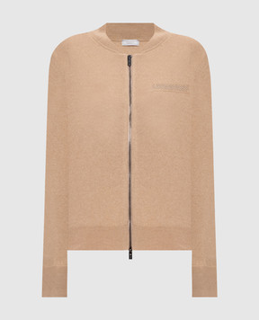 Peserico Бежевый кардиган из шерсти, шелка и кашемира S99380F129283D