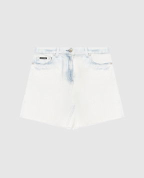 Dolce&Gabbana Дитячі блакитні джинсові шорти з патчем логотипа L53Q50LDD5936