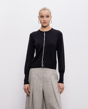 Intoca Чорний кардиган з контрастною смужкою 261SUVINCD0402