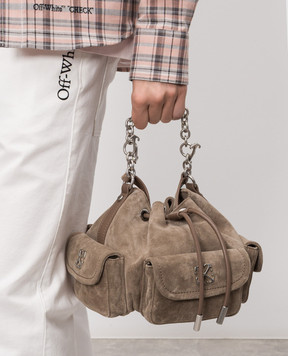 Off-White Коричневая замшевая сумка Dumbo OWMY002S26LEA001