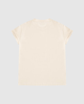Brunello Cucinelli Дитяча бежева футболка з ланцюжком моніль B0T81T458C