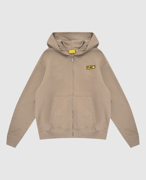 Off-White Дитяча коричнева спортивна куртка з нашивкою логотипа 44BBE001S26F003