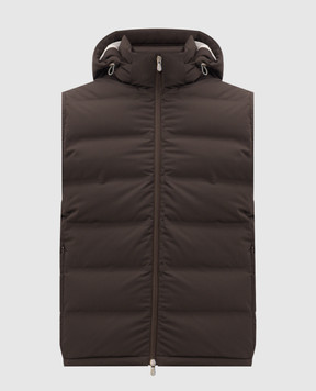 Brunello Cucinelli Коричневий пуховий жилет MV4061605