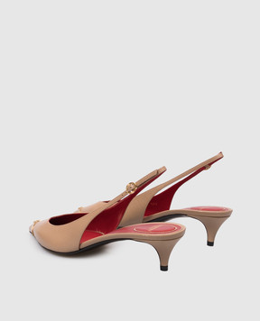 Valentino Коричневые кожаные слингбеки с логотипом VLogo 9W2S0QB8YEA