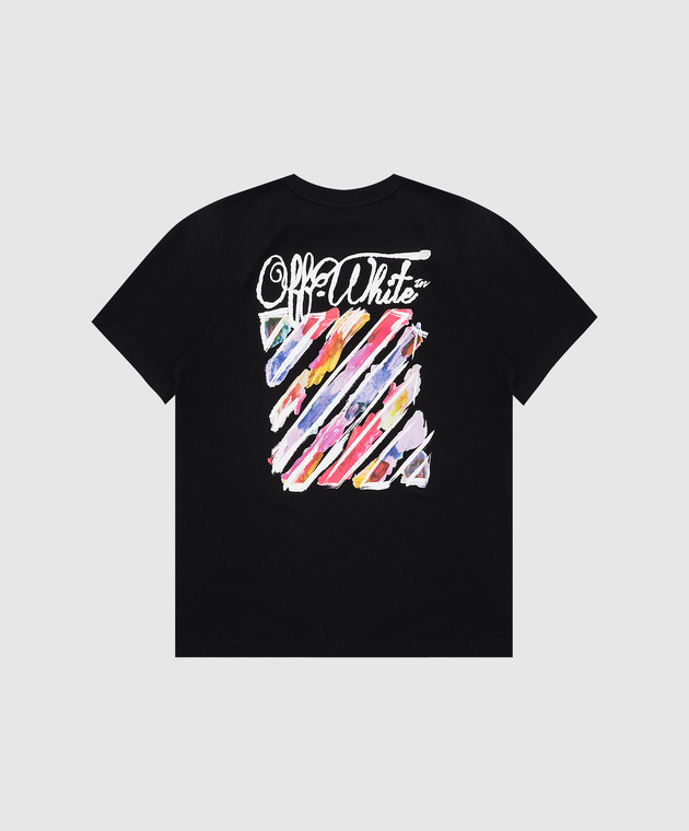 Off-White Дитяча чорна футболка з принтом логотипа 44GAA001S26J003 зображення 2