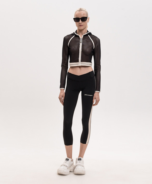 Palm Angels Чорні легінси з принтом логотипа PWVG022S26FAB001 зображення 2