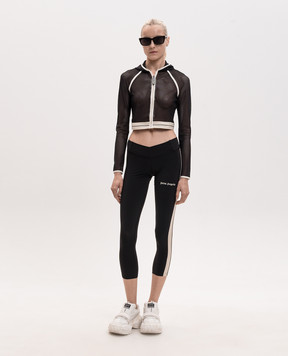 Palm Angels Чорні легінси з принтом логотипа PWVG022S26FAB001