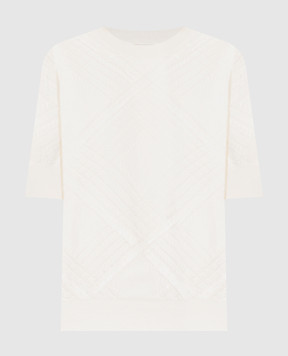 Ermanno Scervino Топ кольору айворі з шовком D485L759APIJG