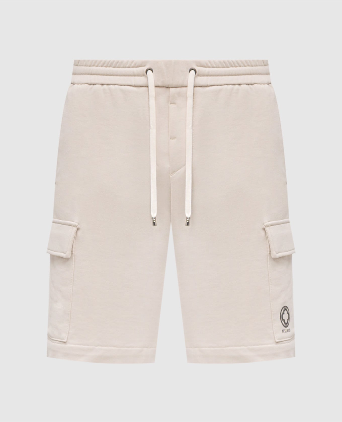 Бежевые шорты-карго с эмблемой