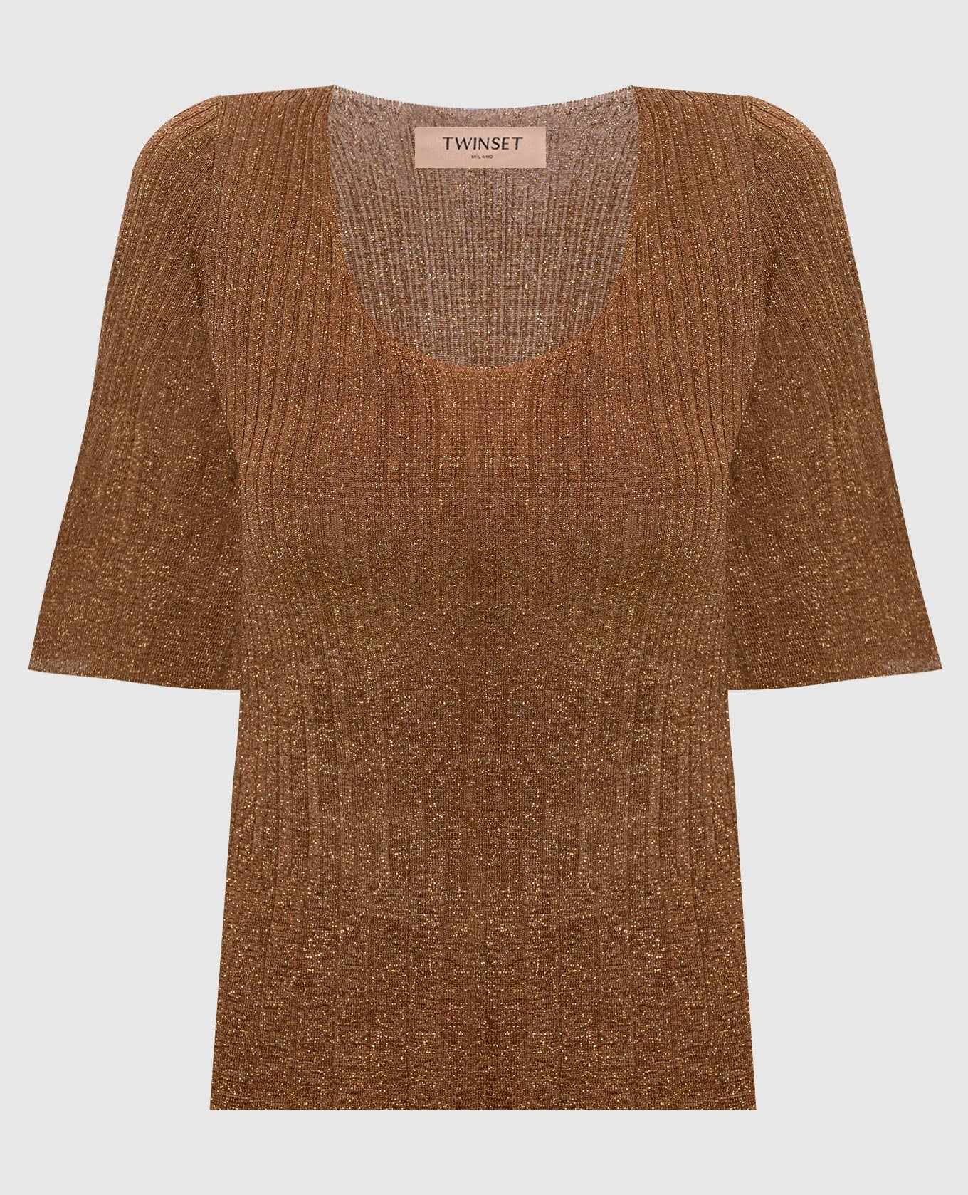 

Коричневый топ с люрексом, Топы