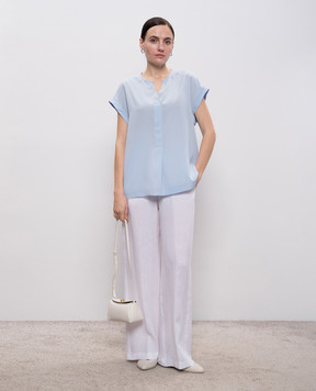 Peserico Блакитний топ із шовку A0688907325