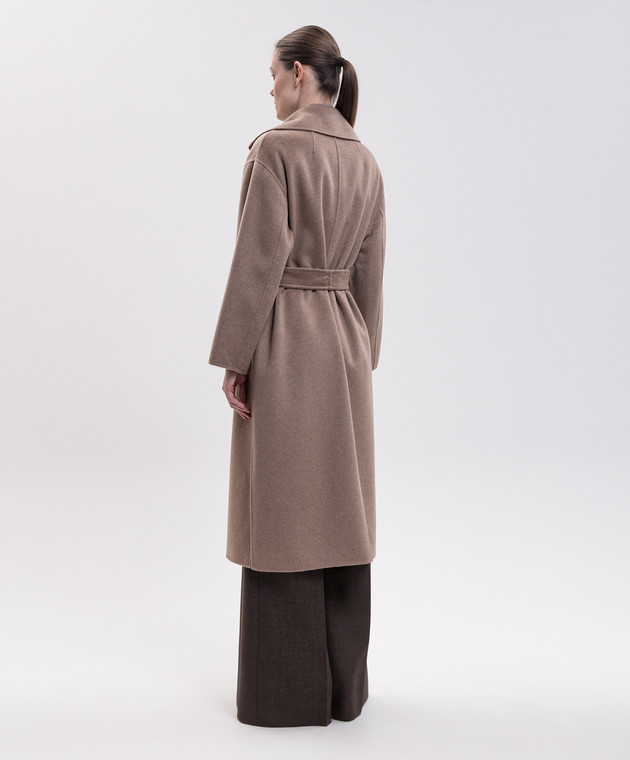 Max Mara Бежевое пальто CARISMA на запах из шерсти и кашемира SMMCARISMA изображение 4